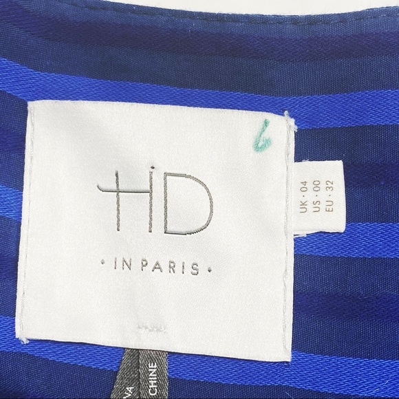 HD in Paris Cerulean Stripe Shift Dress Size: 00 - Picture 8 of 12